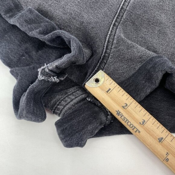 RVCA Women’s Size Large Shorts Bib Overall Black Denim Shortalls Skater Y2K - Picture 9 of 12